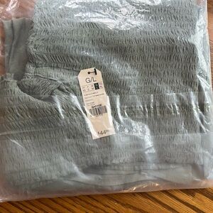 Garage Light Sage Smocked Blouse